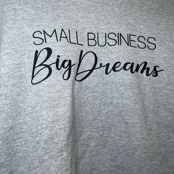 Gildan Women’s Small Business Big Dreams Gray Crewneck Sweater - Picture 2 of 5